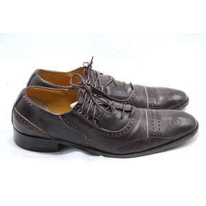 Sebastiano Migliore Oxford Shoes Mens 11.5 Brown Leather Brogue Hand Made Italy